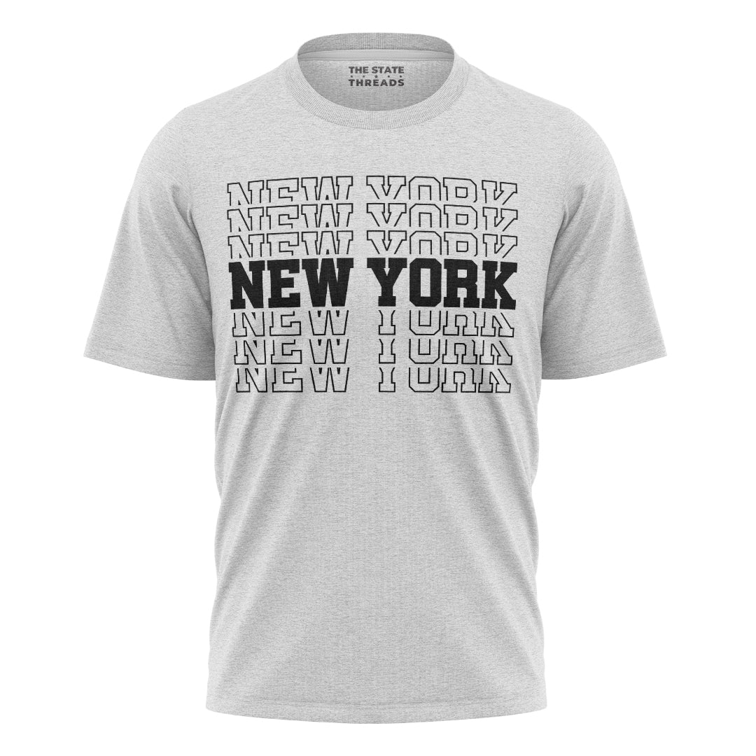 New York Word Print T-Shirt | Unique Souvenir Fashion Tee