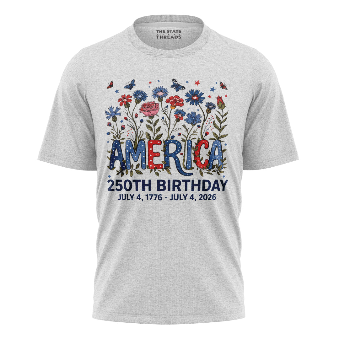 250 Years of Independence T-Shirt | Colorful Wildflower Tee