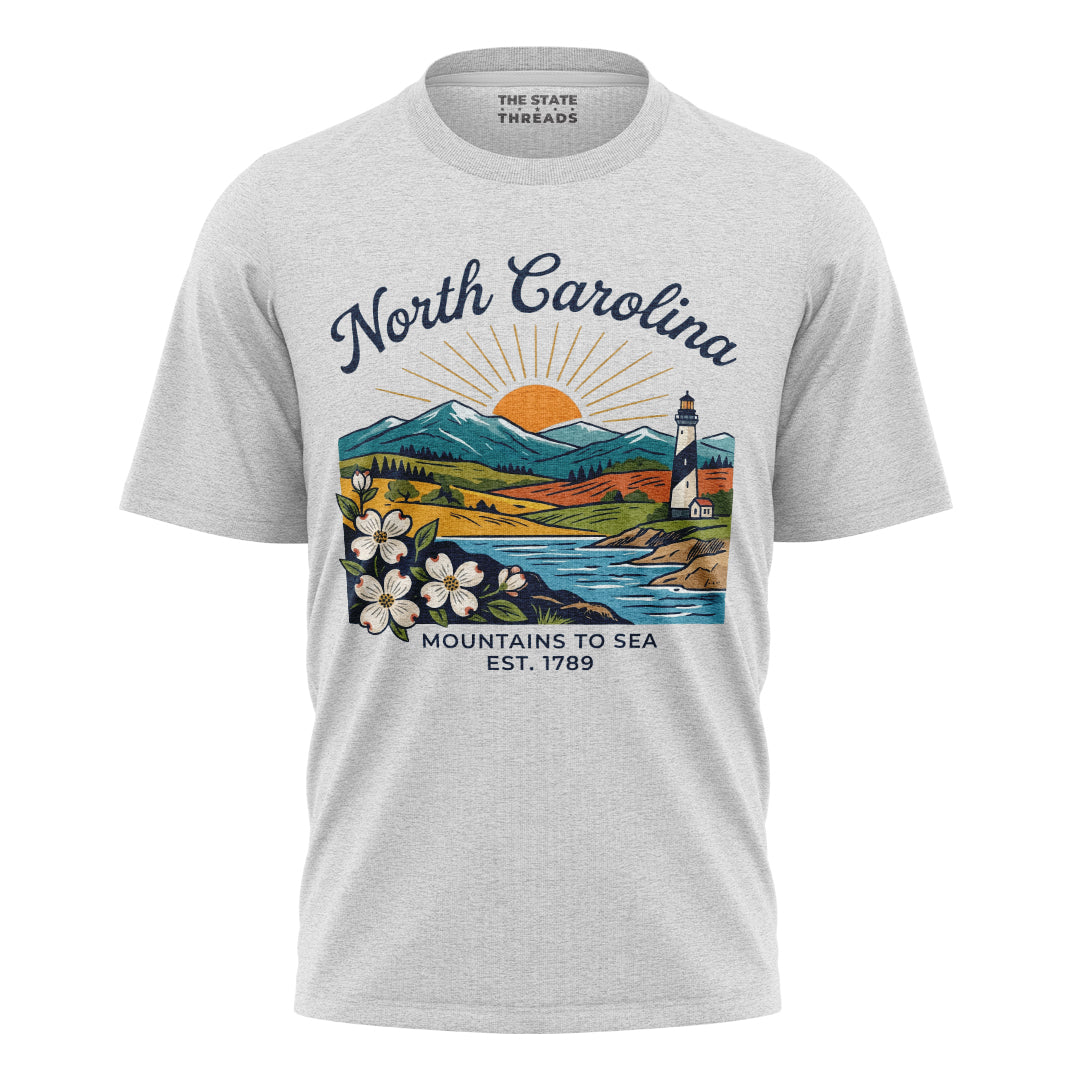 North Carolina Landscape T-Shirt | Colorful Beautiful Tee