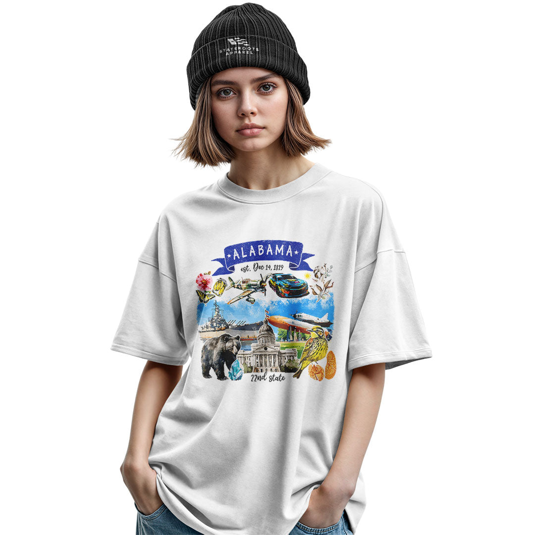 Alabama 22nd State Symbols Collage Heritage - White lifestyle 2