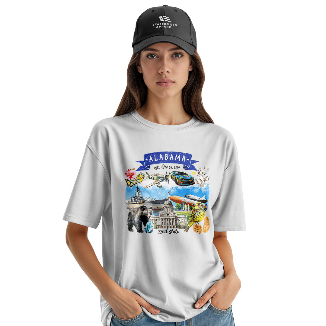 Alabama 22nd State Symbols Collage Heritage - White lifestyle 3