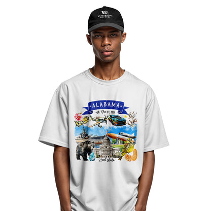 Alabama 22nd State Symbols Collage Heritage - White lifestyle 4