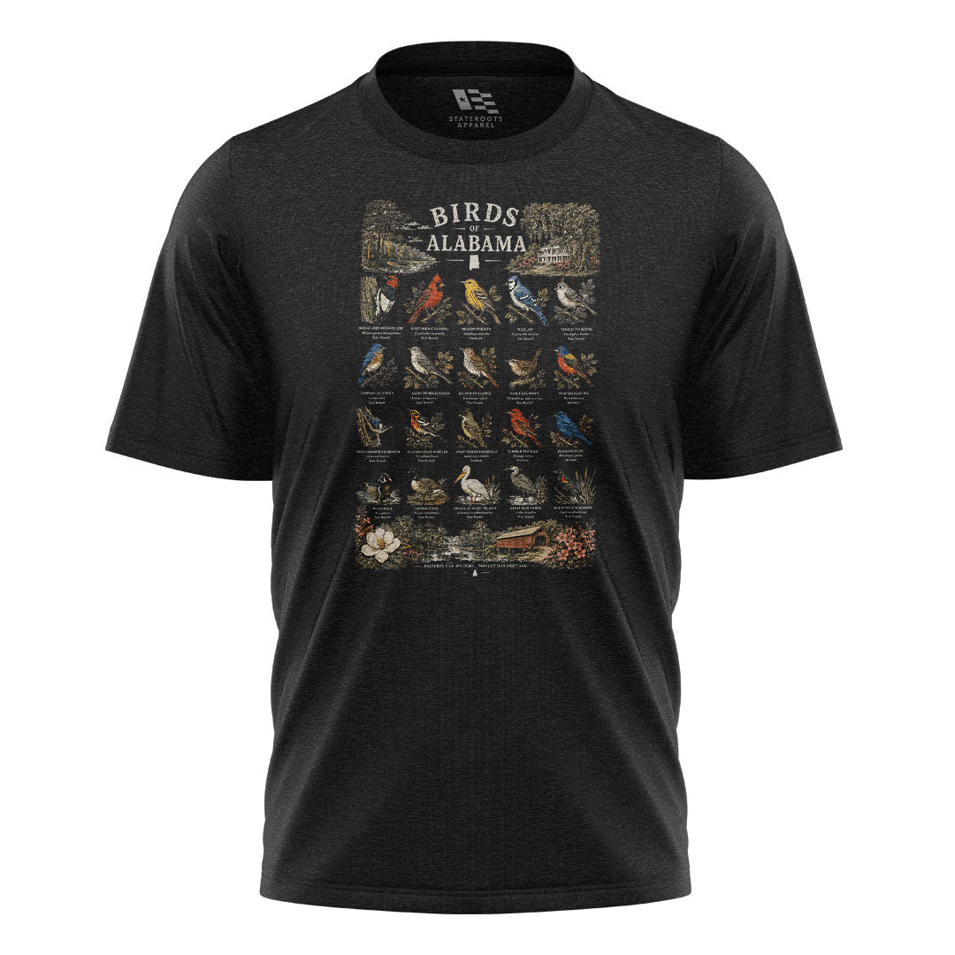 Alabama Birds Of Alabama Birding Chart - Black flatlay