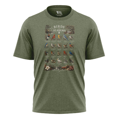 Alabama Birds Of Alabama Birding Chart - Military Green flatlay
