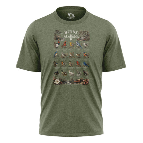 Alabama Birds Of Alabama Birding Chart - Military Green flatlay