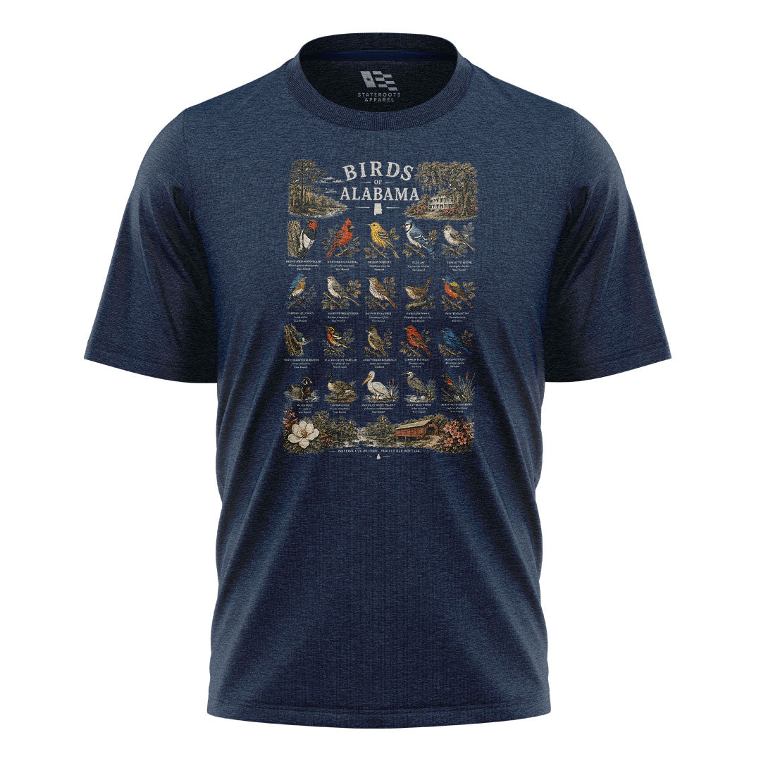 Alabama Birds Of Alabama Birding Chart - Navy flatlay