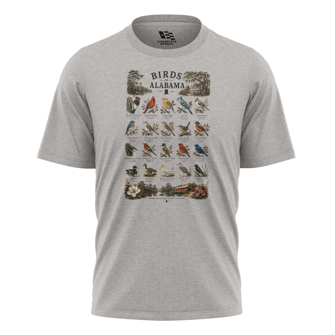 Alabama Birds Of Alabama Birding Chart - Sport Grey flatlay