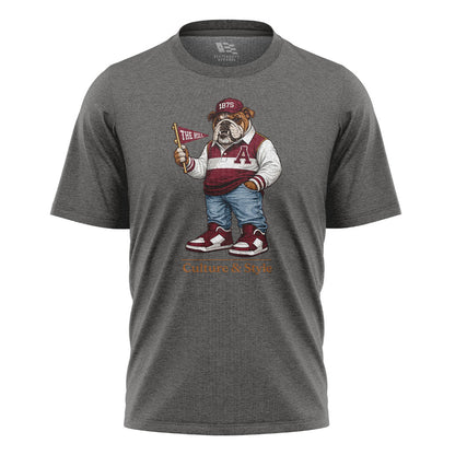 Alabama Bulldog Mascot 1875 Culture Style - Charcoal flatlay
