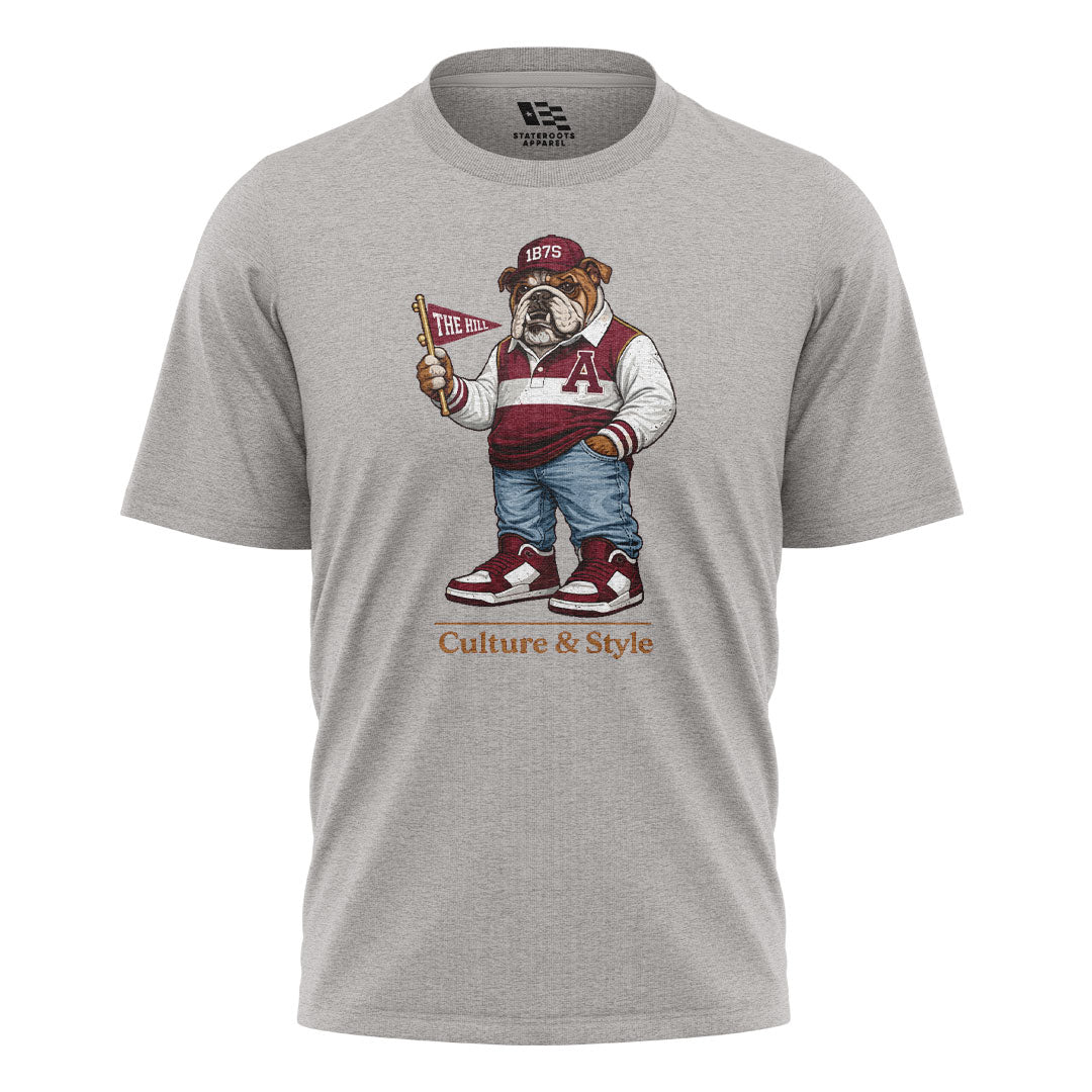 Alabama Bulldog Mascot 1875 Culture Style - Sport Grey flatlay