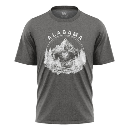 Alabama Compass Mountain Vintage Line Art - Charcoal flatlay