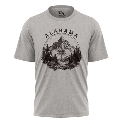Alabama Compass Mountain Vintage Line Art - Sport Grey flatlay