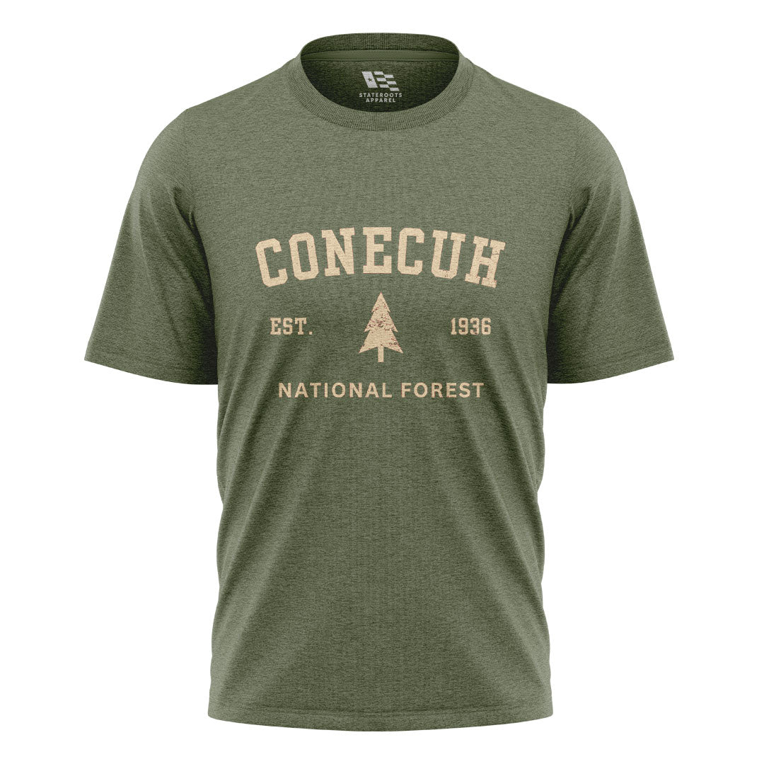 Alabama Conecuh National Forest Pine Est 1936 - Military Green flatlay