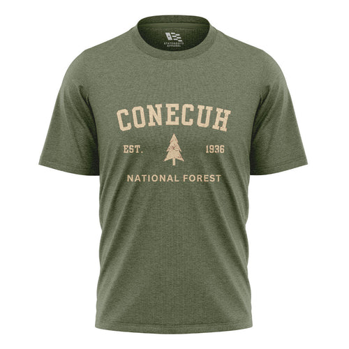 Alabama Conecuh National Forest Pine Est 1936 - Military Green flatlay