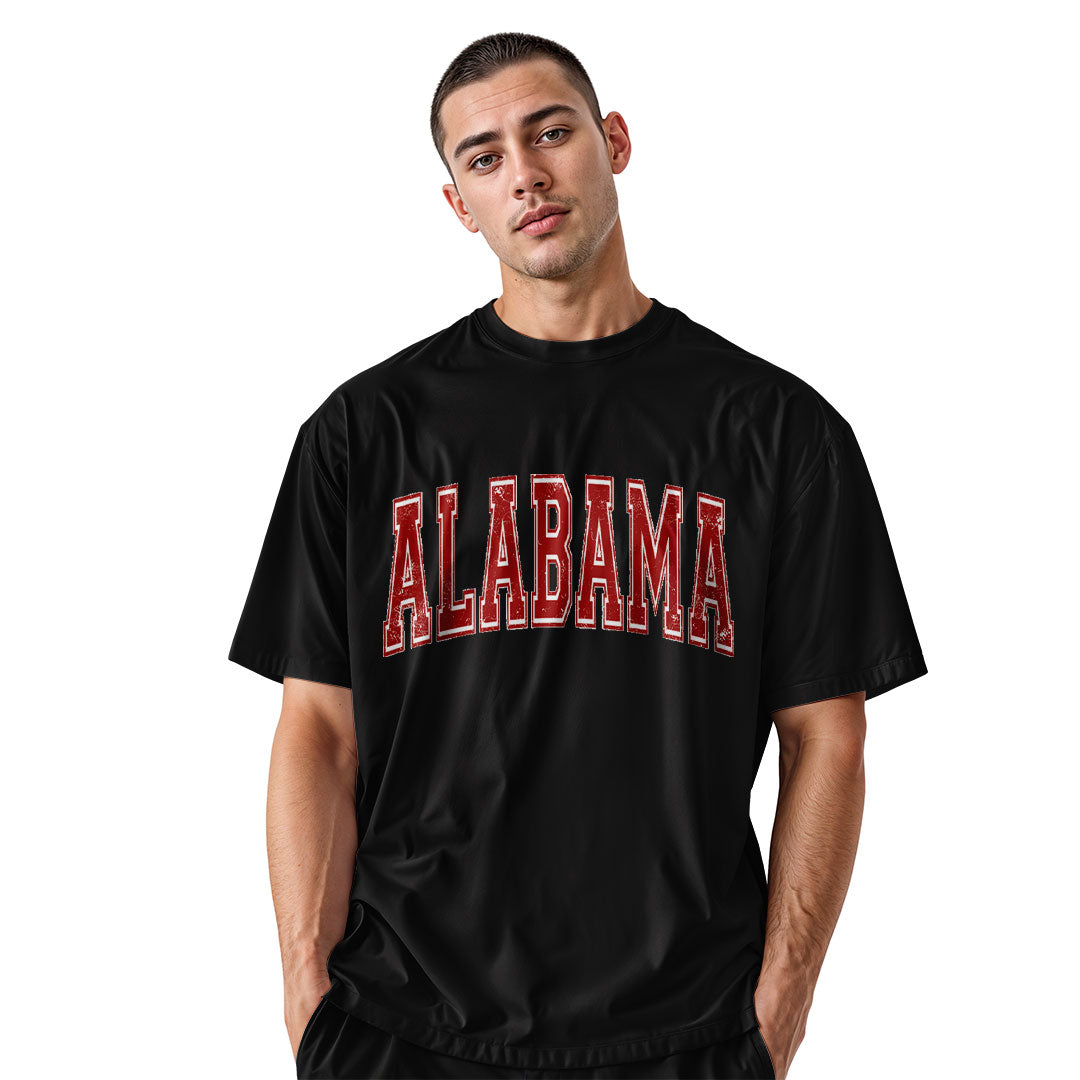 Alabama Crimson Varsity Distressed Arch - Black lifestyle 2
