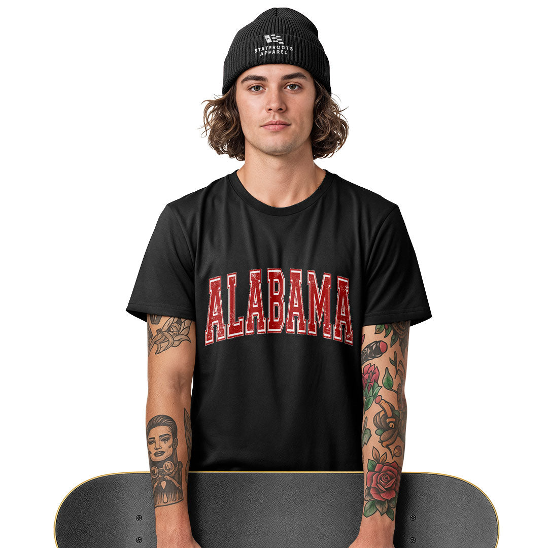 Alabama Crimson Varsity Distressed Arch - Black lifestyle 3