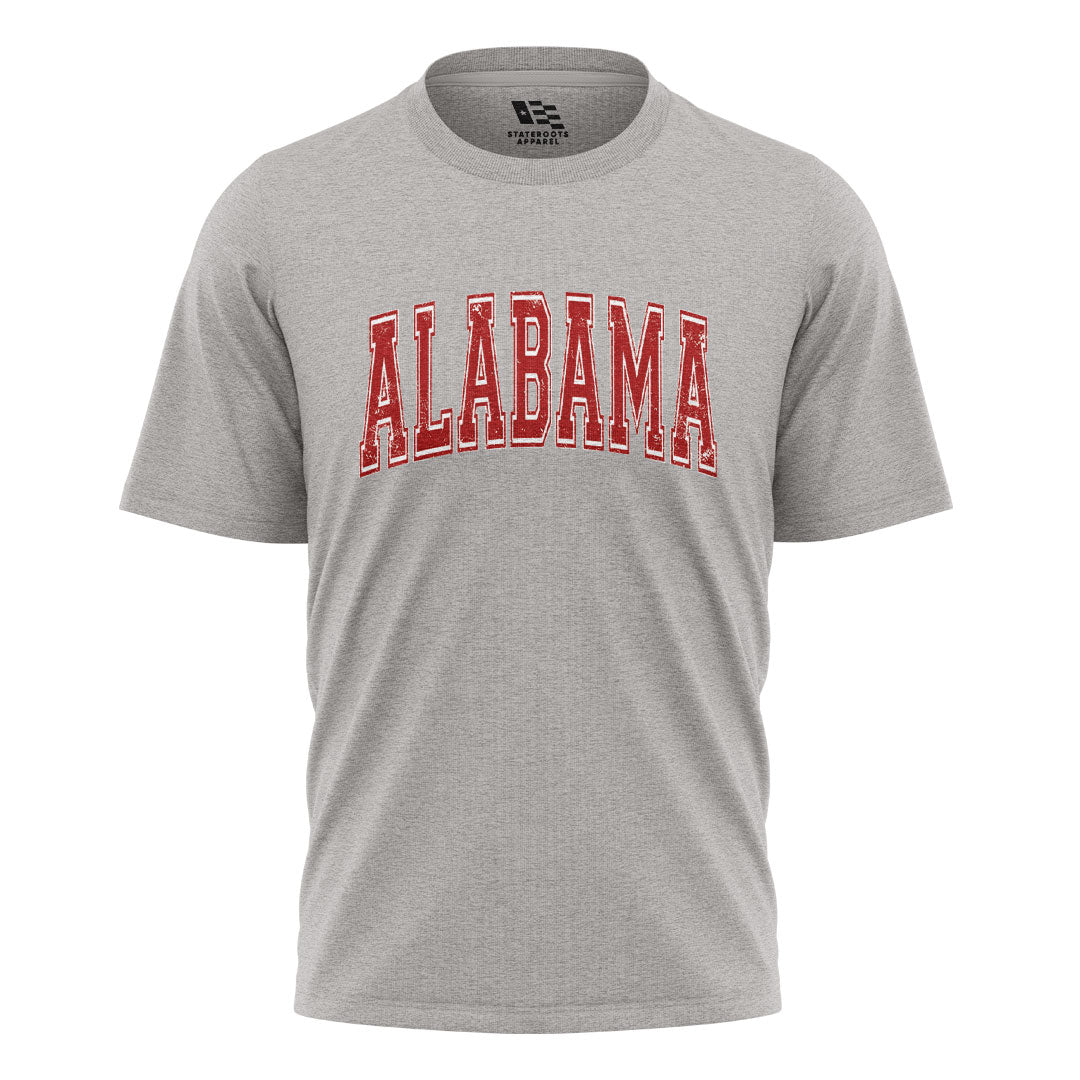 Alabama Crimson Varsity Distressed Arch - Sport Grey flatlay