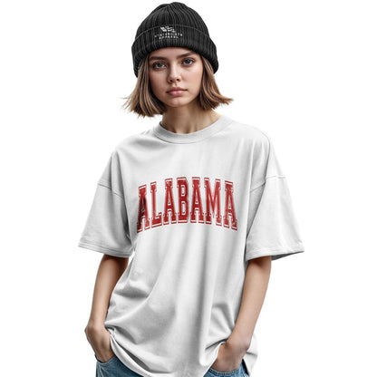 Alabama Crimson Varsity Distressed Arch - White lifestyle 2