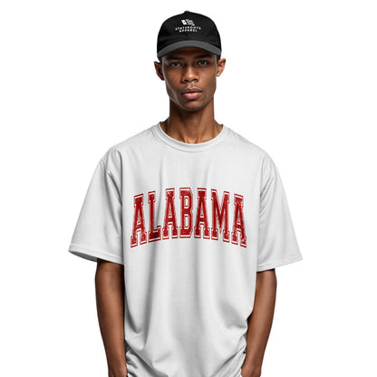 Alabama Crimson Varsity Distressed Arch - White lifestyle 4