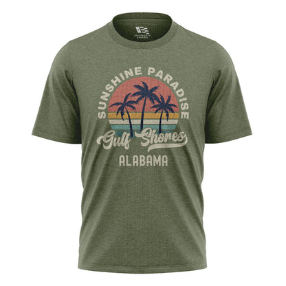 Alabama Gulf Shores Sunshine Paradise Palm - Military Green flatlay