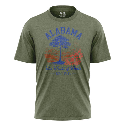 Alabama Heart Of Dixie Longleaf Pine Tree - Military Green flatlay