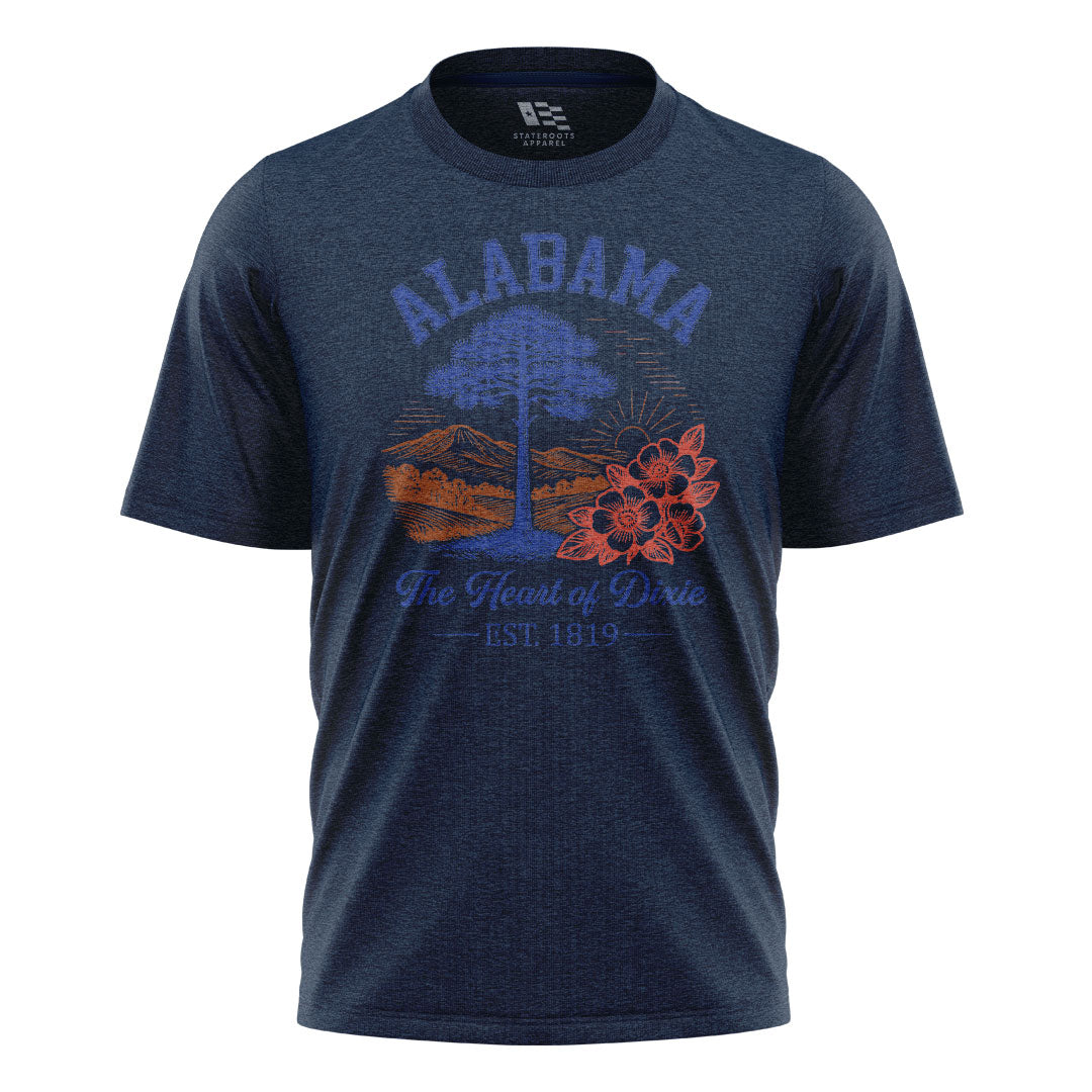 Alabama Heart Of Dixie Longleaf Pine Tree - Navy flatlay