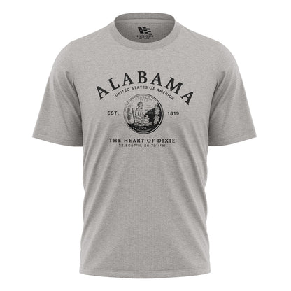 Alabama Heart Of Dixie State Seal Coordinates - Sport Grey flatlay