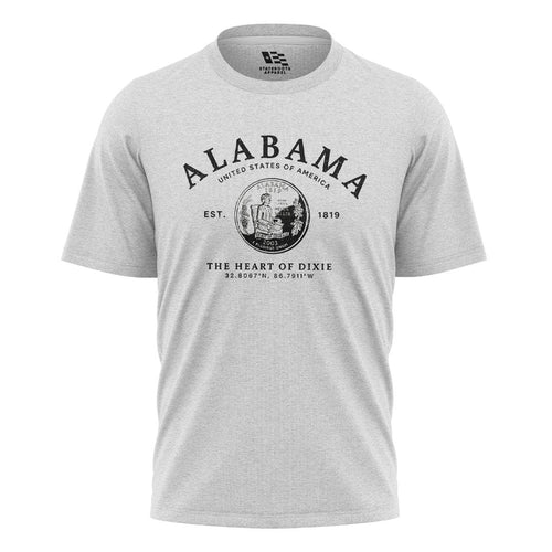 Alabama Heart Of Dixie State Seal Coordinates - White flatlay