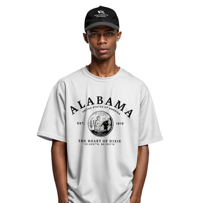 Alabama Heart Of Dixie State Seal Coordinates - White lifestyle 4