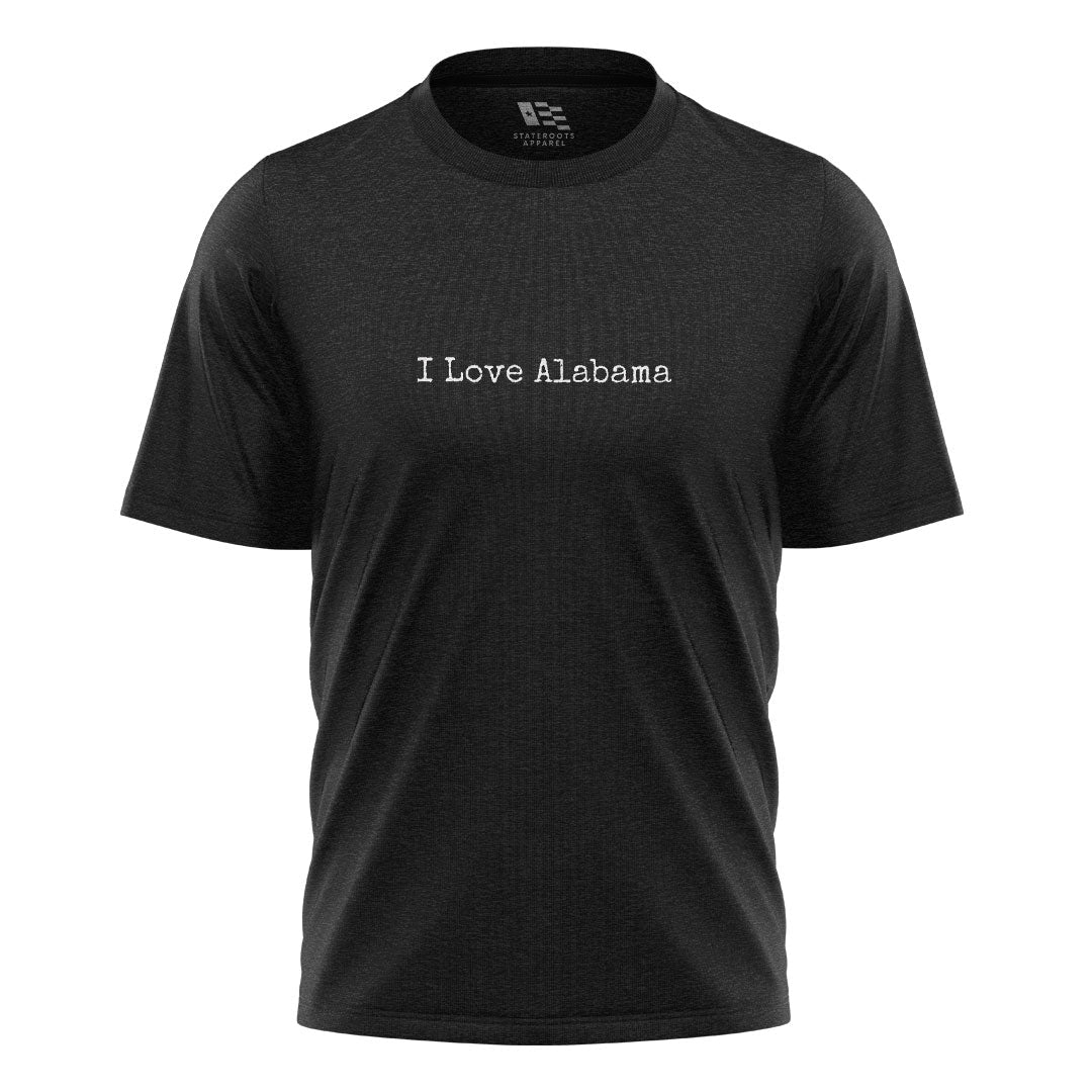 Alabama I Love Alabama Minimal Typewriter - Black flatlay