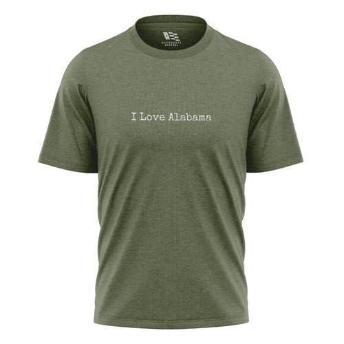 Alabama I Love Alabama Minimal Typewriter - Military Green flatlay
