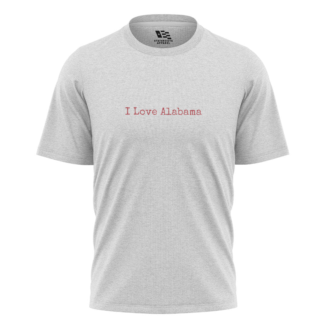 Alabama I Love Alabama Minimal Typewriter - White flatlay