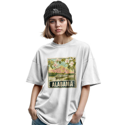 Alabama Postage Stamp Steamboat Magnolia - White lifestyle 2