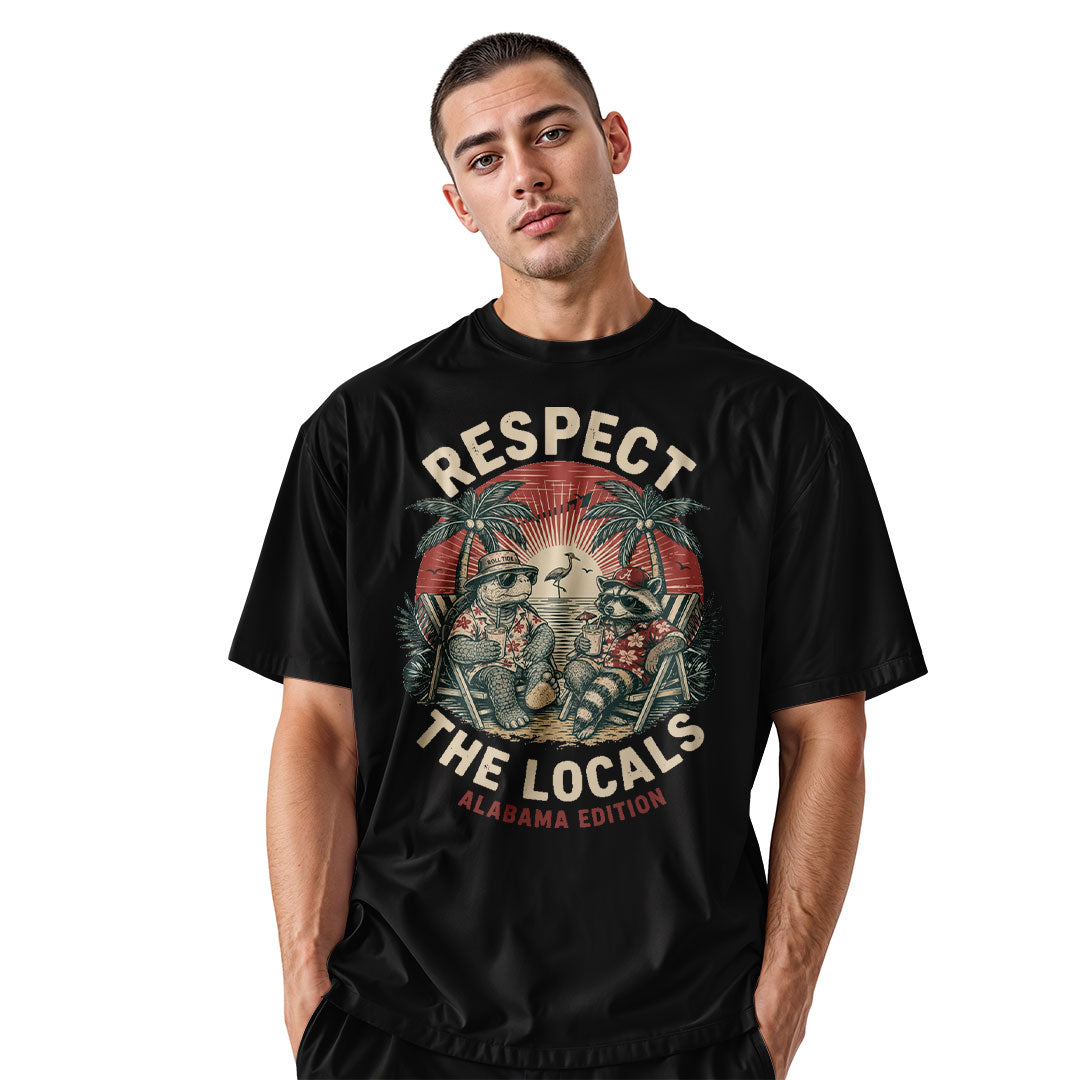 Alabama Respect The Locals Beach Raccoon Turtle - Black lifestyle 2