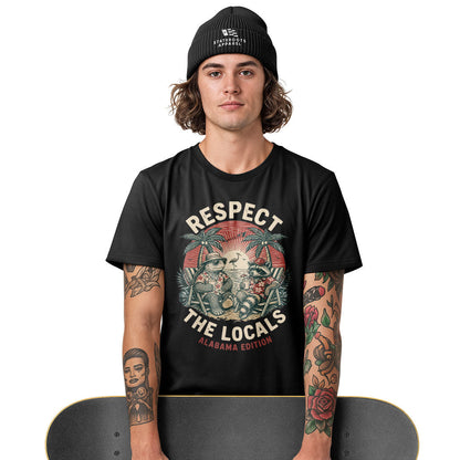 Alabama Respect The Locals Beach Raccoon Turtle - Black lifestyle 3