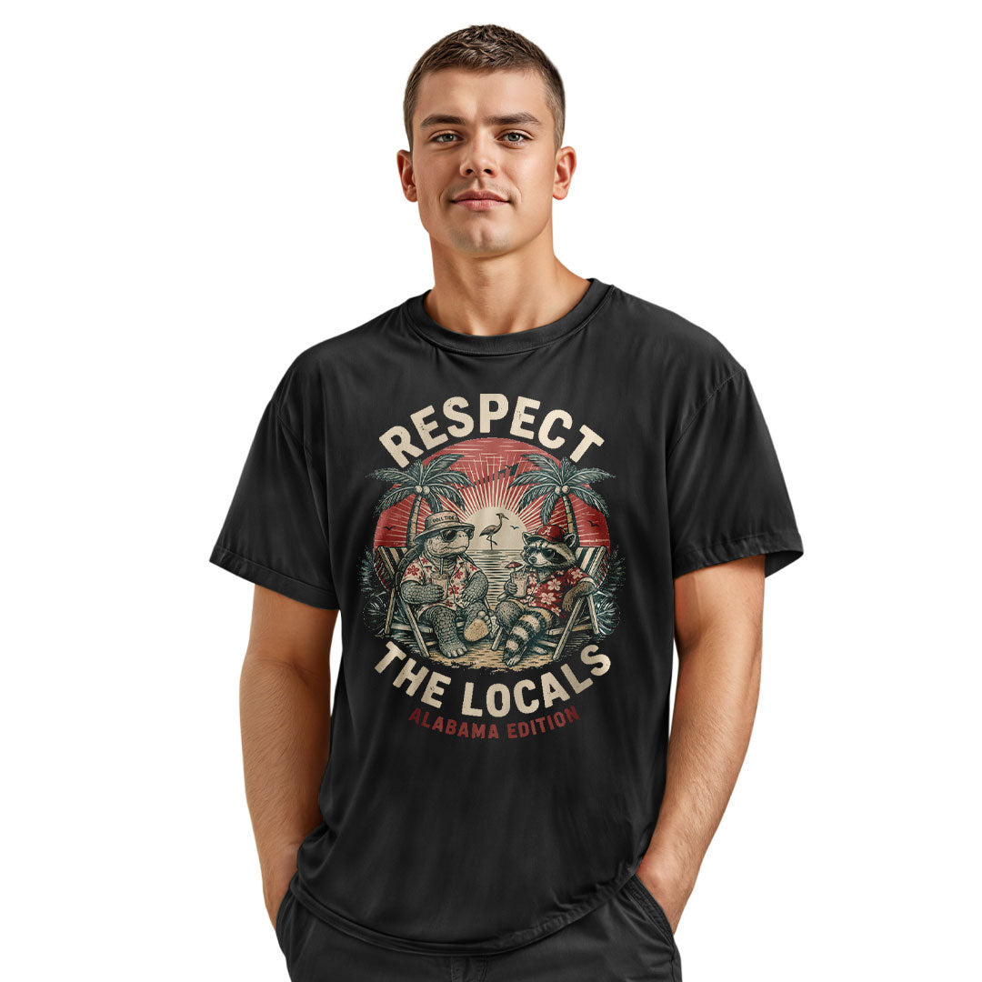 Alabama Respect The Locals Beach Raccoon Turtle - Black lifestyle 4