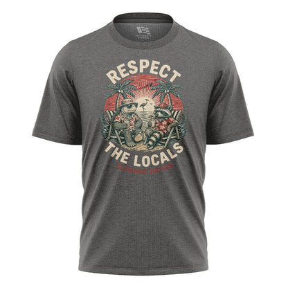 Alabama Respect The Locals Beach Raccoon Turtle - Charcoal flatlay