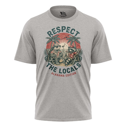 Alabama Respect The Locals Beach Raccoon Turtle - Sport Grey flatlay