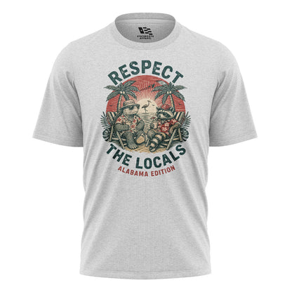 Alabama Respect The Locals Beach Raccoon Turtle - White flatlay