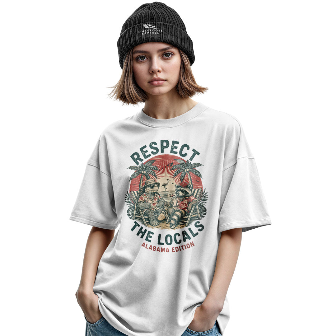 Alabama Respect The Locals Beach Raccoon Turtle - White lifestyle 2
