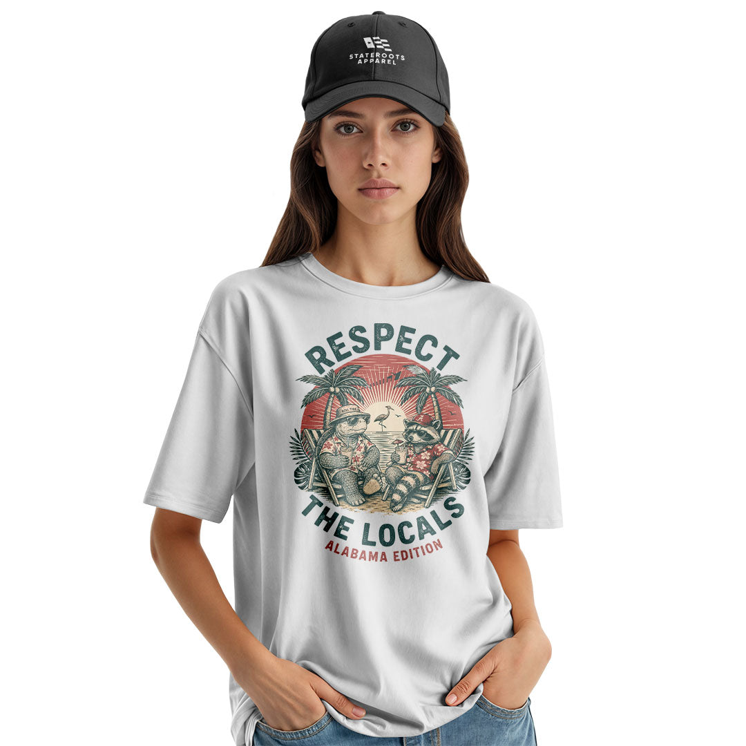 Alabama Respect The Locals Beach Raccoon Turtle - White lifestyle 3