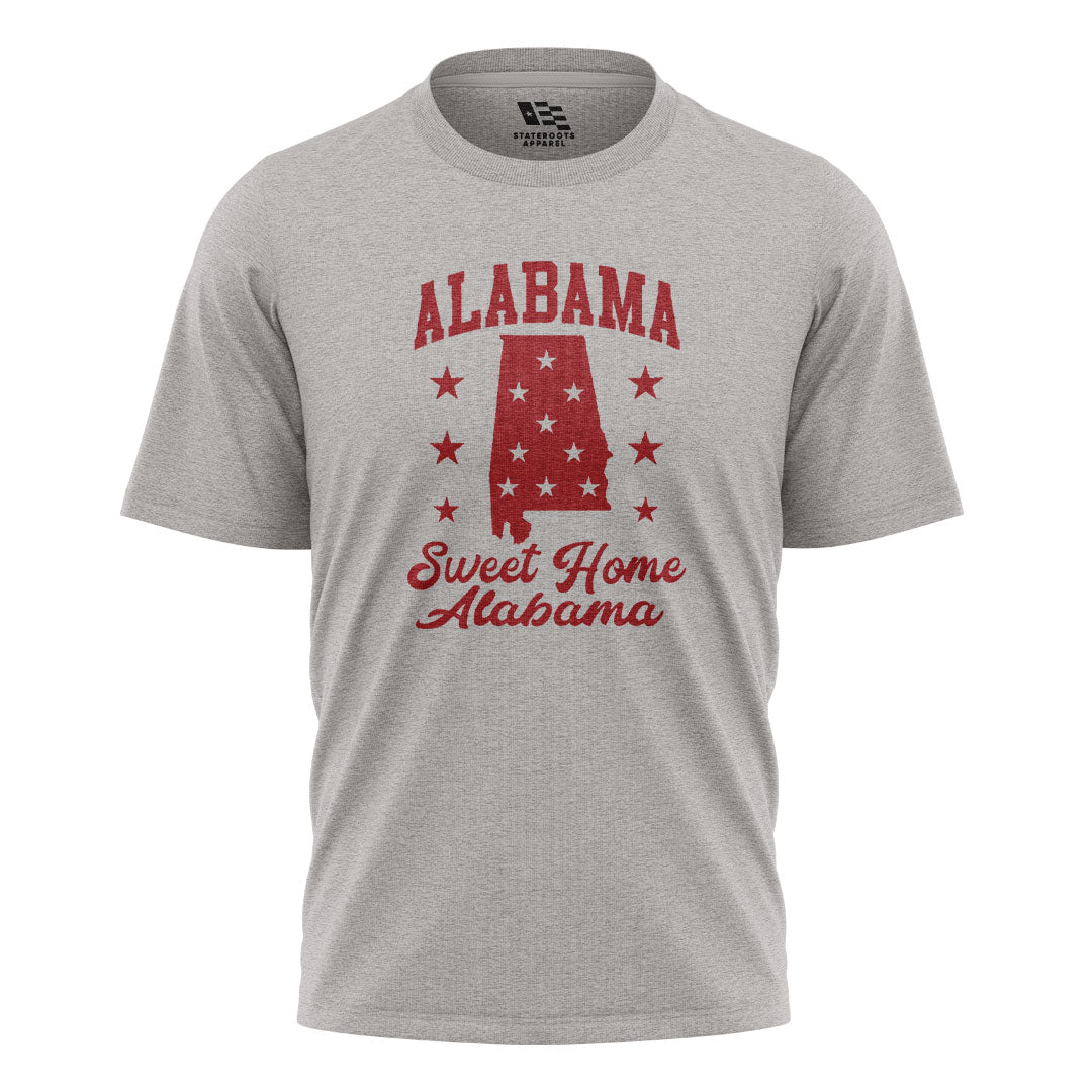 Alabama Sweet Home State Silhouette Stars - Sport Grey flatlay