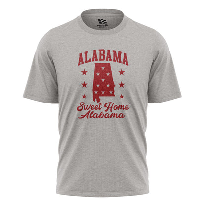 Alabama Sweet Home State Silhouette Stars - Sport Grey flatlay