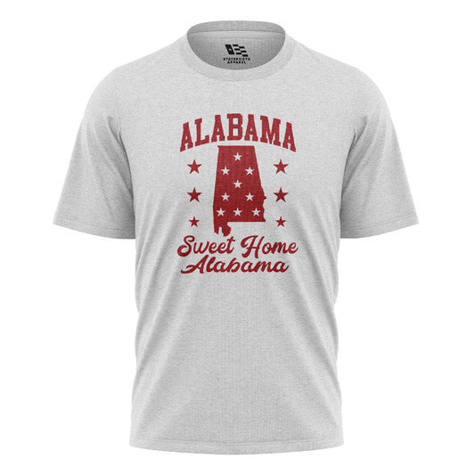 Alabama Sweet Home State Silhouette Stars - White flatlay
