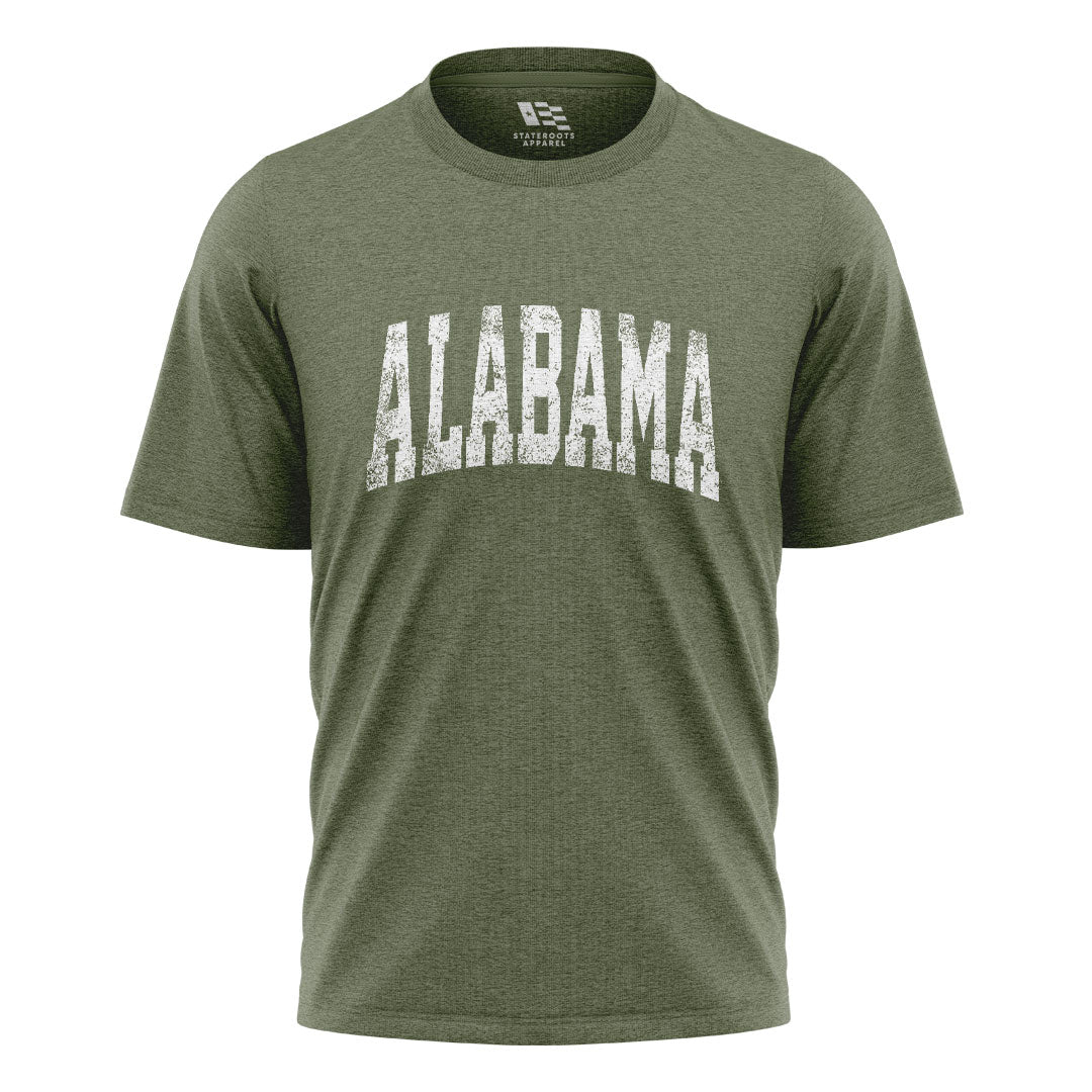 Alabama Varsity Arch Distressed - Military Green flatlay