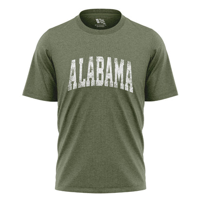 Alabama Varsity Arch Distressed - Military Green flatlay