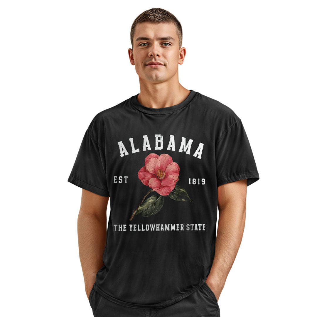 Alabama Yellowhammer Camellia Est 1819 - Black lifestyle 4