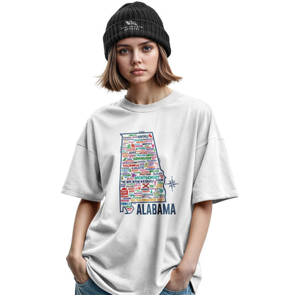 Alabama Yellowhammer Cities State Map - White lifestyle 2