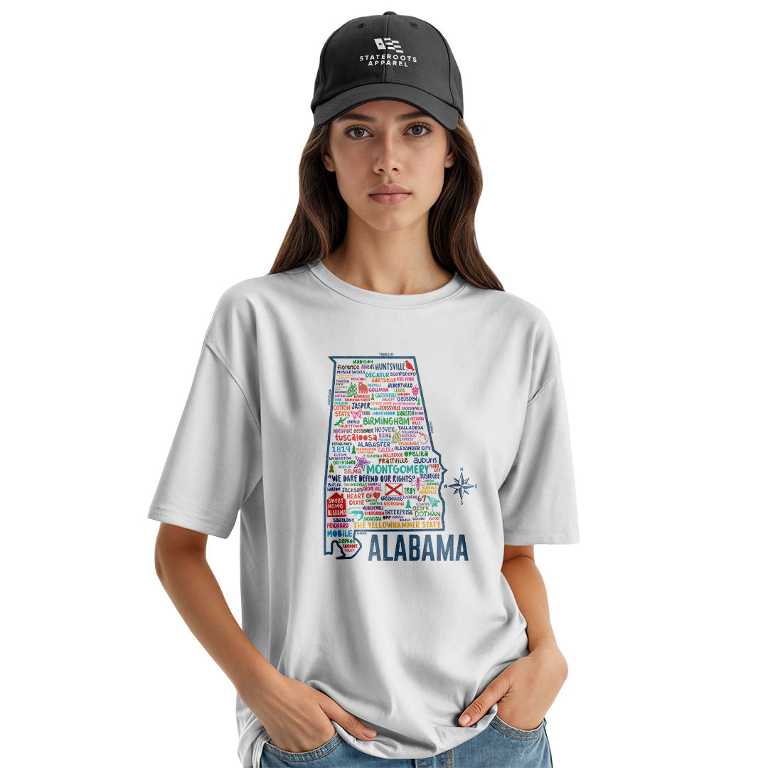 Alabama Yellowhammer Cities State Map - White lifestyle 3