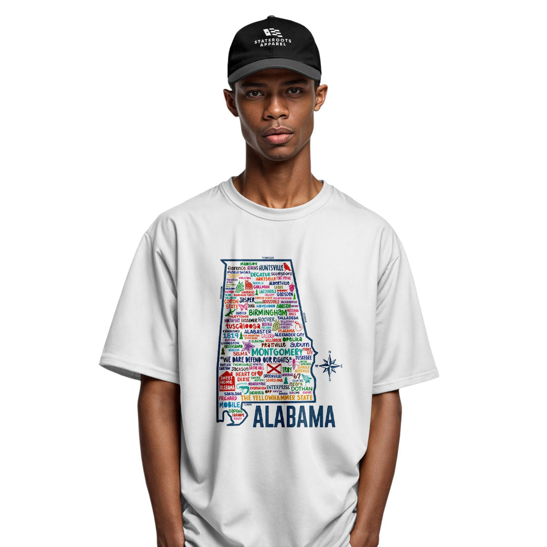 Alabama Yellowhammer Cities State Map - White lifestyle 4