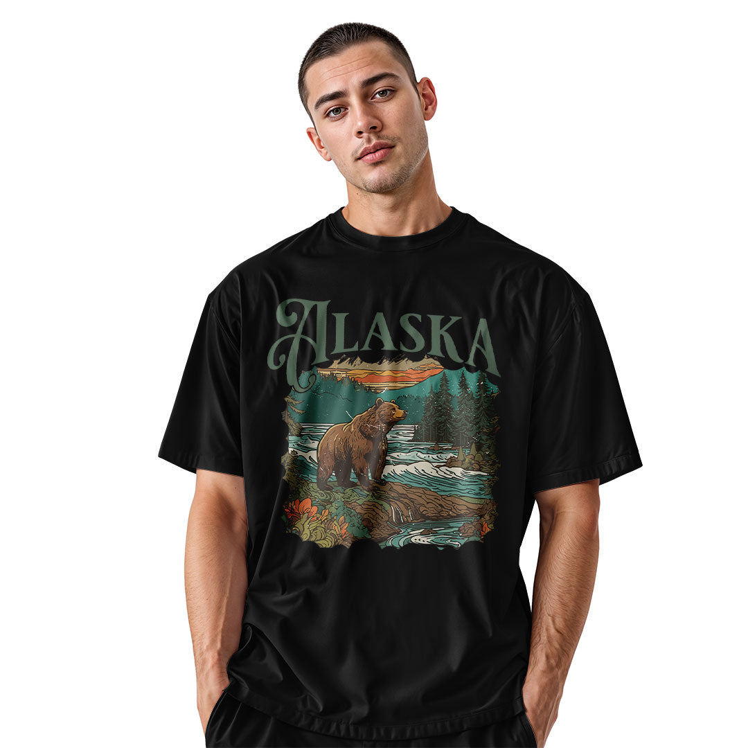 Alaska Bear River Sunset Wildlife Landscape - Black lifestyle 2